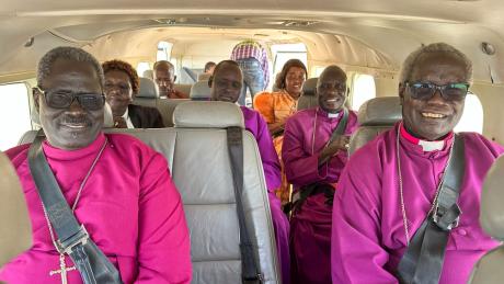 Bishops in the plane ready to fly with MAF