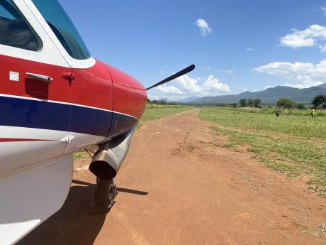 Aircraft on airstrip