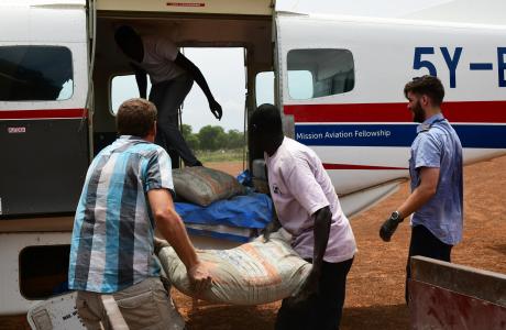 Flying building supplies