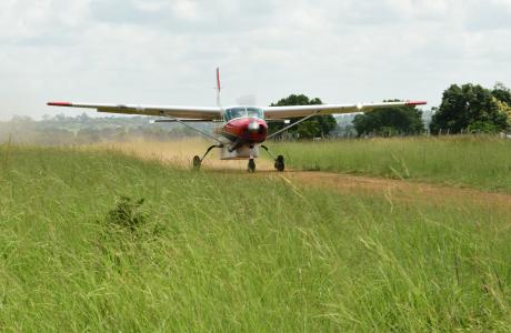 Aircraft on airstrip
