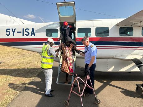 Disembarking at Juba Airport 